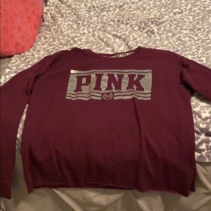 PINK burgundy crewneck